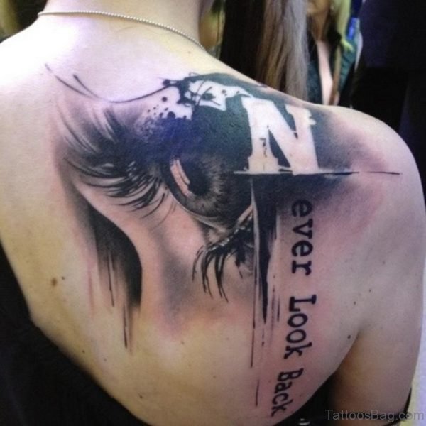 Eye Tattoo On Back Shoulder 