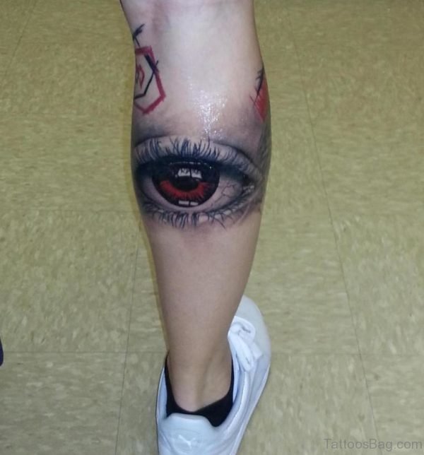 Eye Tattoo On Leg