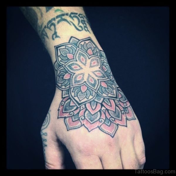 Fancy Mandala Tattoo On Hand