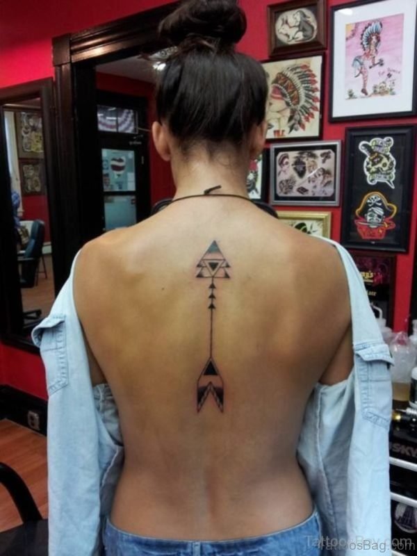 Fabulous Arrow Tattoo On Back