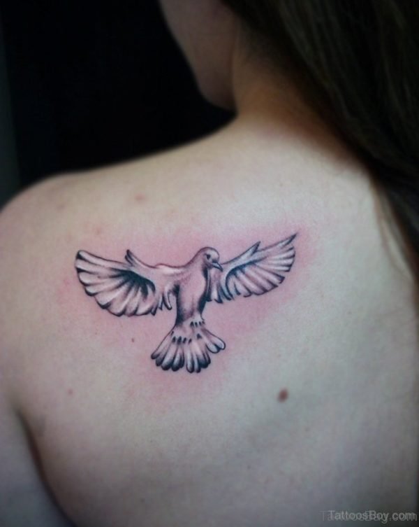 Fabulous Dove Tattoo On Back