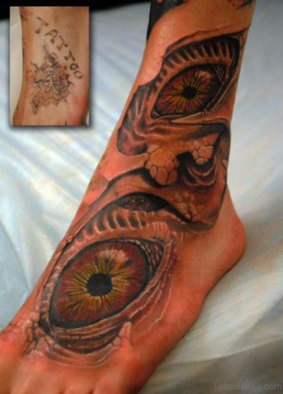 Fabulous Eye Tattoo On Foot
