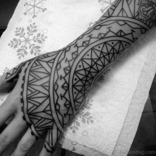 Fabulous Geometric Tattoo On Hand