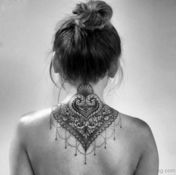 Fabulous Mandala Neck Tattoo