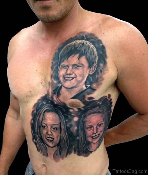 Fabulous Portrait Tattoos On Chest 