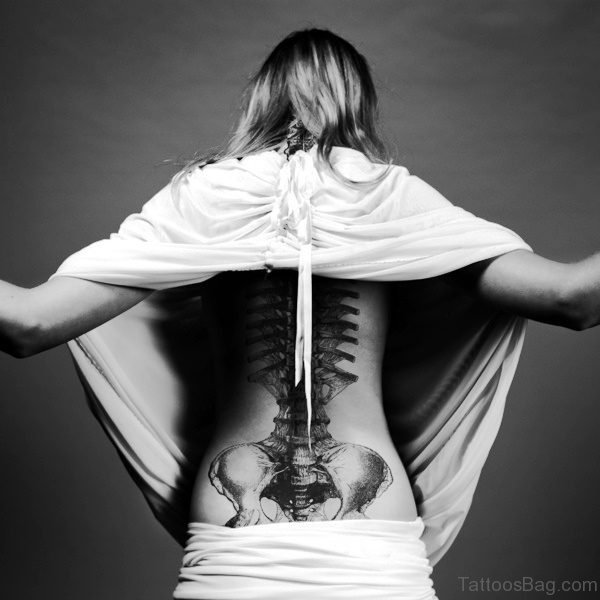 Fabulous Skeleton Tattoo On Back