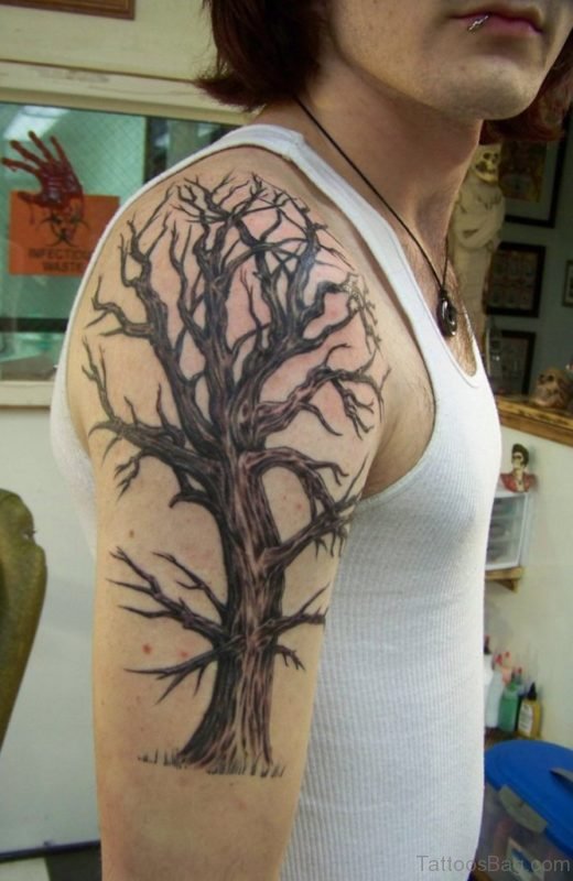 Fabulous Tree Tattoo On Shoulder 