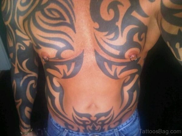 Fabulous Tribal Tattoo On Stomach 