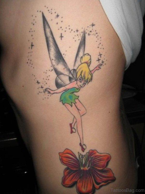 Fairy Tattoo On Rib 