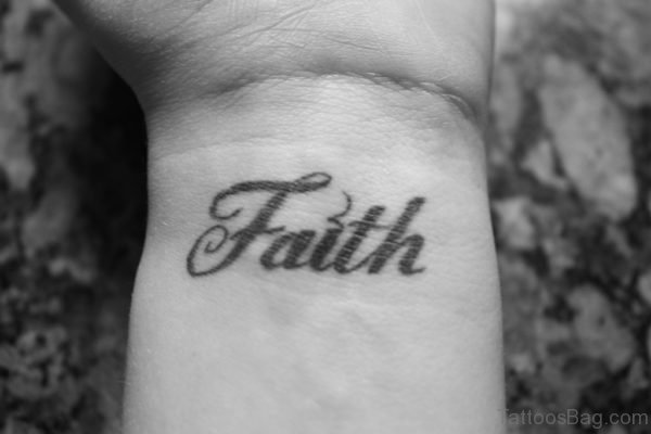 Faith Tattoo Design On Wrist 