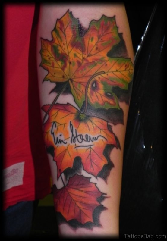 Fall Leaf Tattoo Design