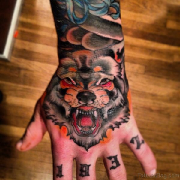Fancy Wolf Tattoo