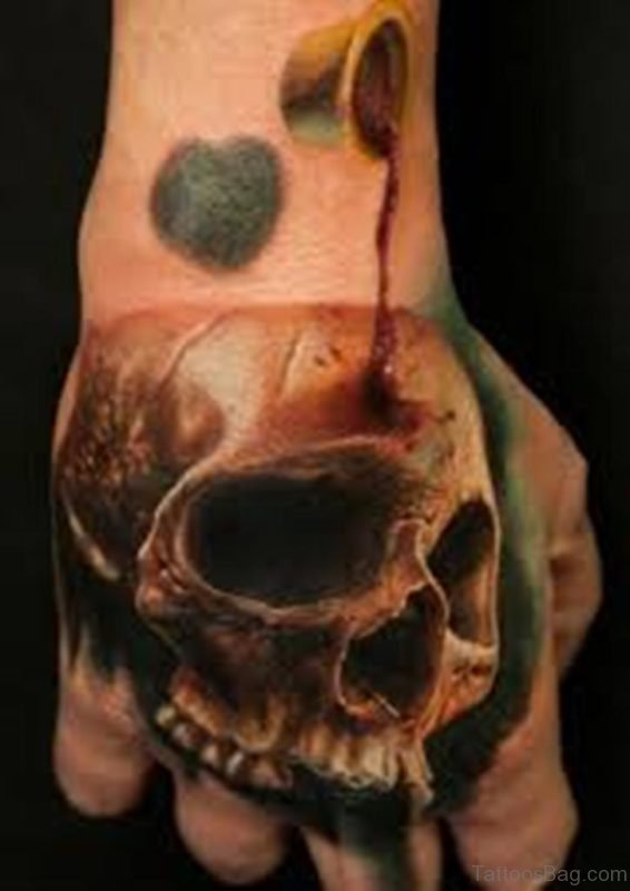 Fantastic 3D Skull Tattoo