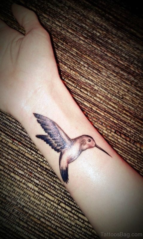 Fantastic Hummingbird Tattoo On Wrist 