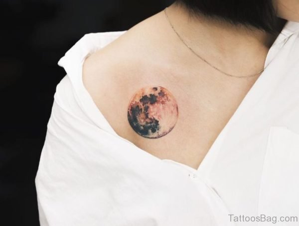 Fantastic Moon Tattoo Design On Chest