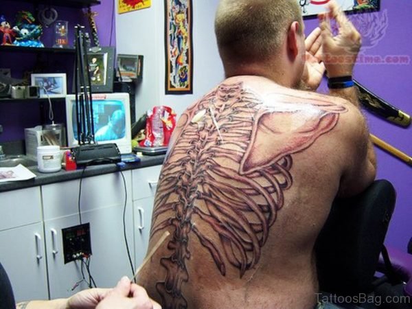 Fantastic Skeleton Tattoo On Back