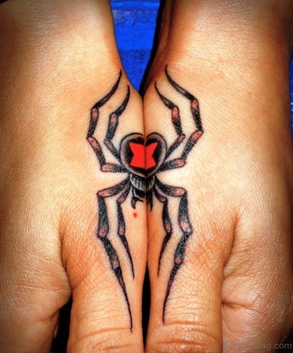 Fantastic Spider Tattoo On Hand 