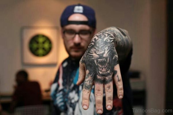 Fantastic Tiger Tattoo On Hand