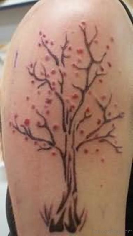 Fantastic Tree Tattoo On Shoulder