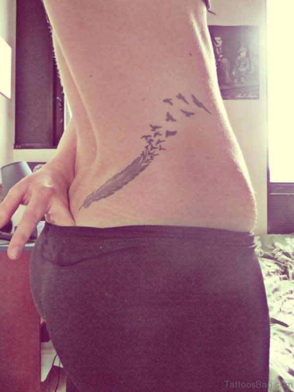 Feather And Bird Tattoo