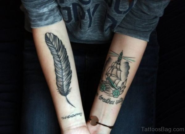 Feather Tattoo On Arm 