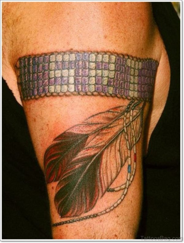 Feather Tattoo On Armband 