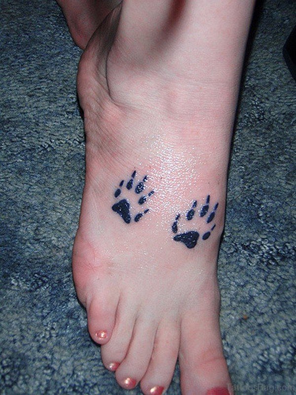 Ferret Paw Tattoo On Foot