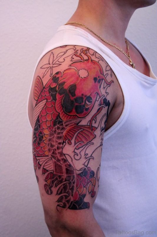 Fish Tattoo Design On shoulder