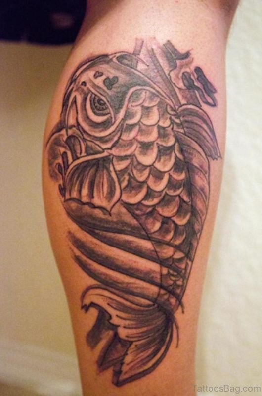 Fish Tattoo Design On Leg