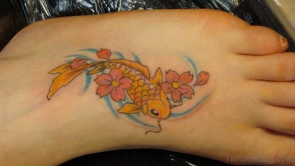 Fish Tattoo On Foot 