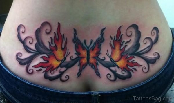 Flaming Butterfly Tattoo