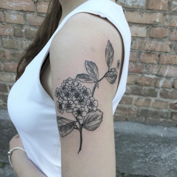 Floral Tattoo On Shoulder 