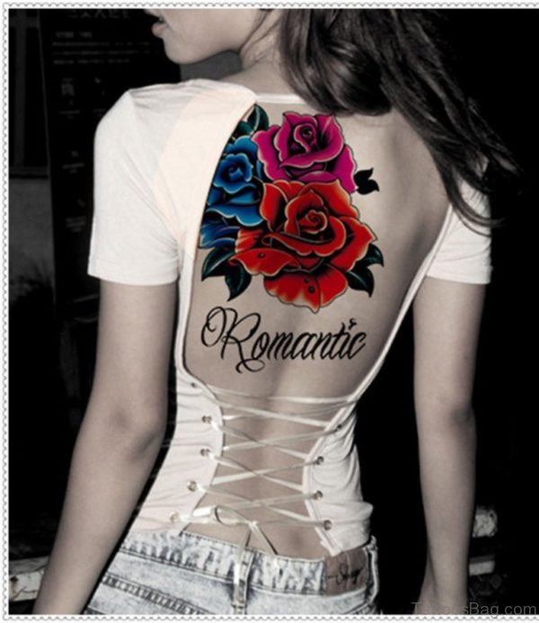 Flower Tattoo Design On Back