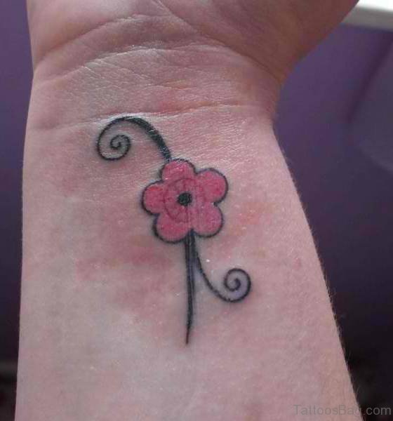 Flower Tattoo Design On Wrist