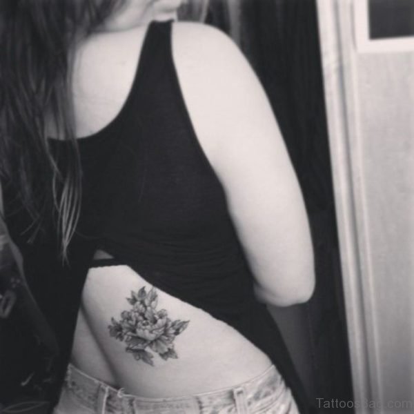 Flower Tattoo On Lower Back 