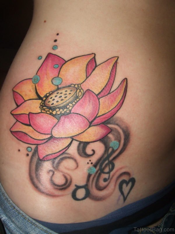 Flower Tattoo On Stomach
