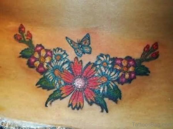 Flowers Vine Tattoo On Waist