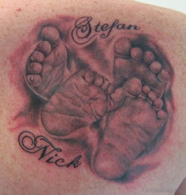 Footprint And Name Tattoo 