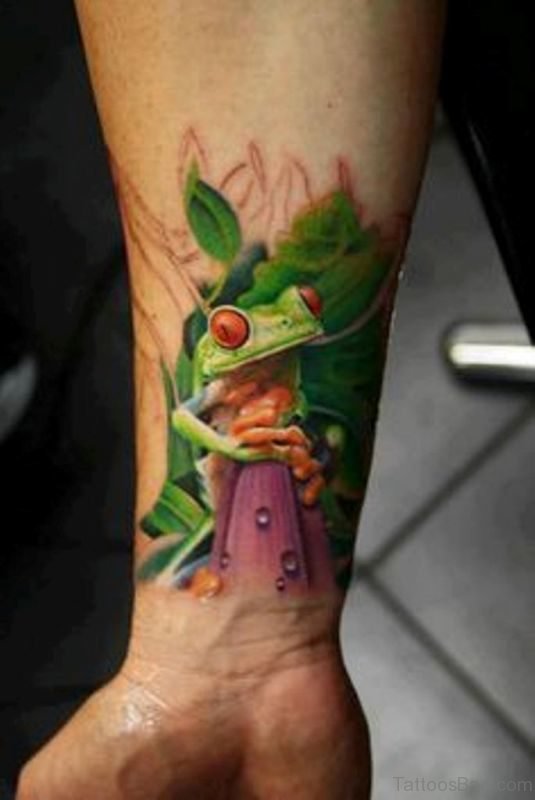 15 Colorful Frog Tattoos On Wrist