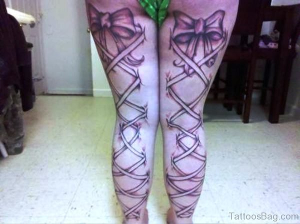 Full Legs Corset Tattoo Design