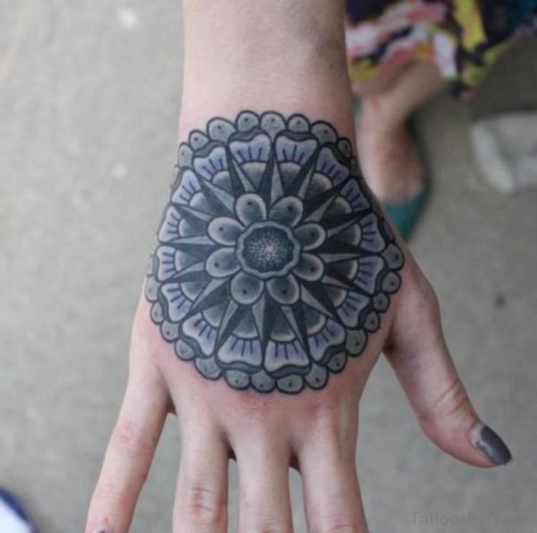Funky Geometric Tattoo On Hand