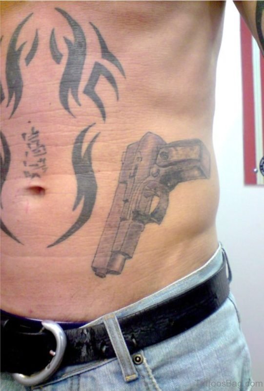 Funky Gun Tattoo 