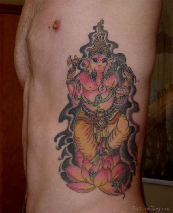 Ganesha Tattoo Design On Rib