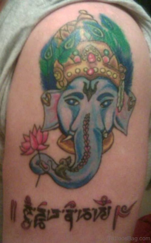 Ganesha Tattoo Design On Shoulder