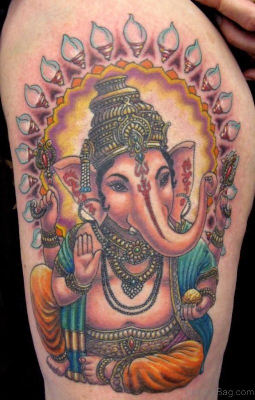 Ganesha Tattoo Design On Shoulder