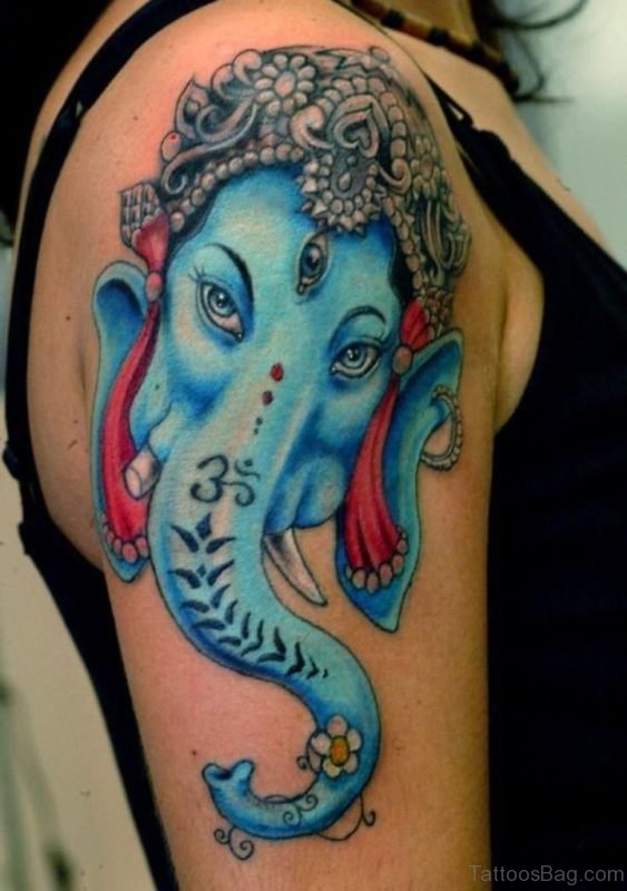 Ganesha Tattoo Design On Shoulder