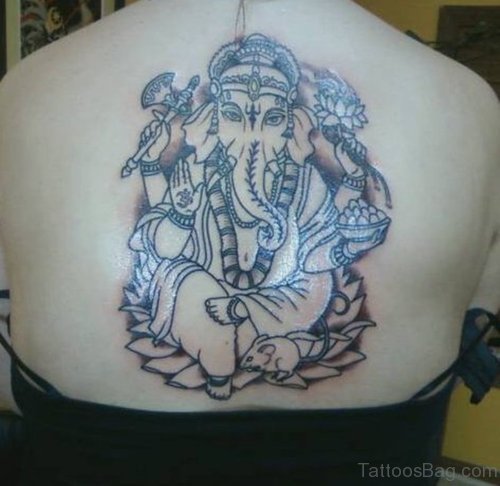 Ganesha Tattoo On Back Body