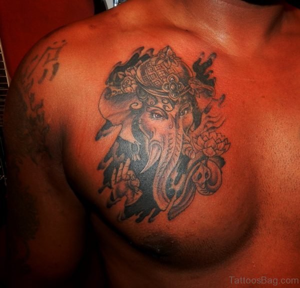 Ganesha Tattoo On Chest