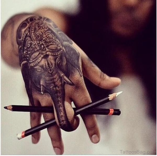 Ganesha Tattoo On Hand 