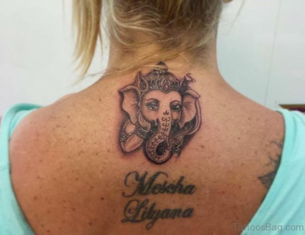 Ganesha Tattoo On Nape 